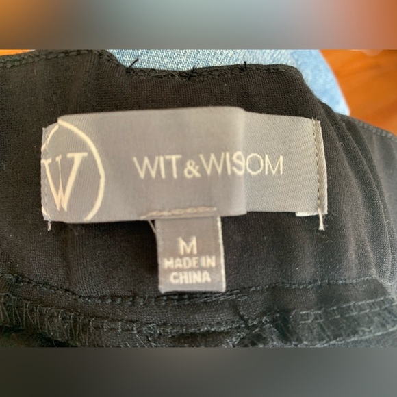 Wit & Wisdom / Democracy Black 'Ab'Leisure High Waist Wide Leg Pants - Picture 6 of 7